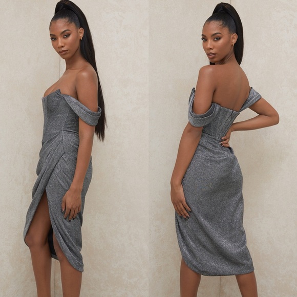 House of CB Loretta Sparkle Satin Corset Bodycon dress - Picture 4 of 8